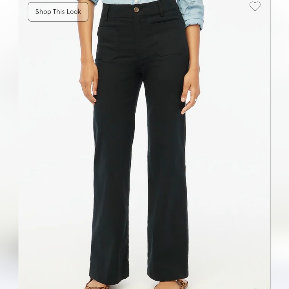 J. Crew Factory Wide-Leg Pants in Black